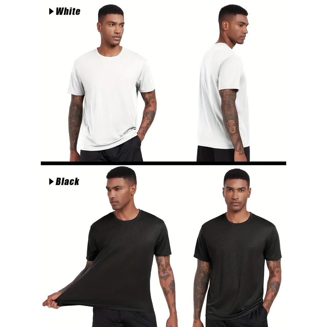 5-Pack: Quick Dry Men's T-Shirts Sport Short Sleeve Men's Tops - DailySale