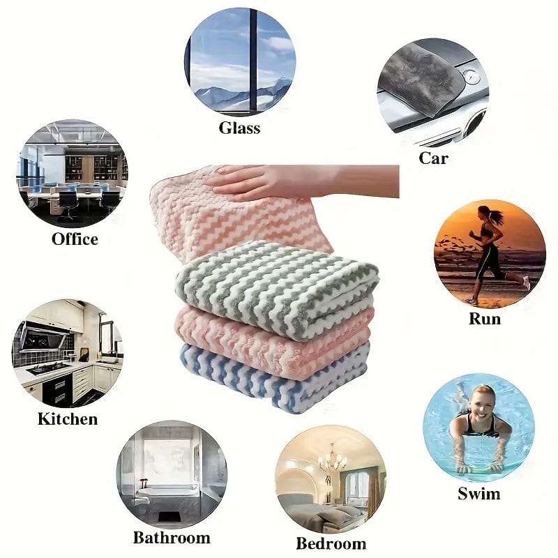 5-Pack: Ultra-Soft Microfiber Dish Cloths Kitchen Tools & Gadgets - DailySale