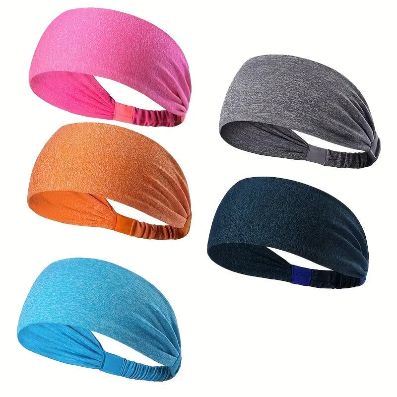 5-Pack: Unisex Sports Fitness Headband and Sweatband Fitness - DailySale