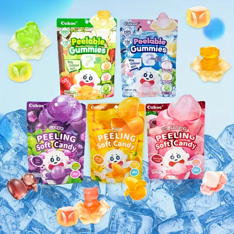 5-Packs: Fun Peeled Gummies - Mixed Styles, Different Flavors, Resealable Bags Holiday Decor & Apparel - DailySale