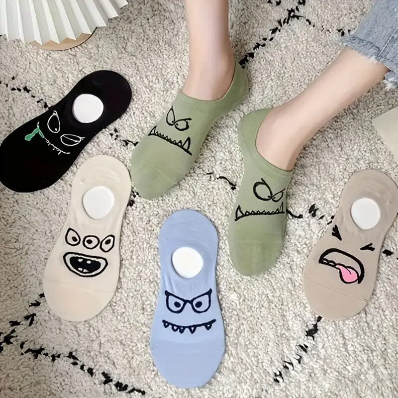 5-Pairs: Cartoon Print Low Cut Ankle Socks Women's Shoes & Accessories - DailySale