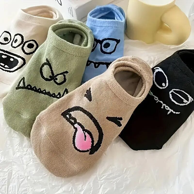 5-Pairs: Cartoon Print Low Cut Ankle Socks Women's Shoes & Accessories - DailySale