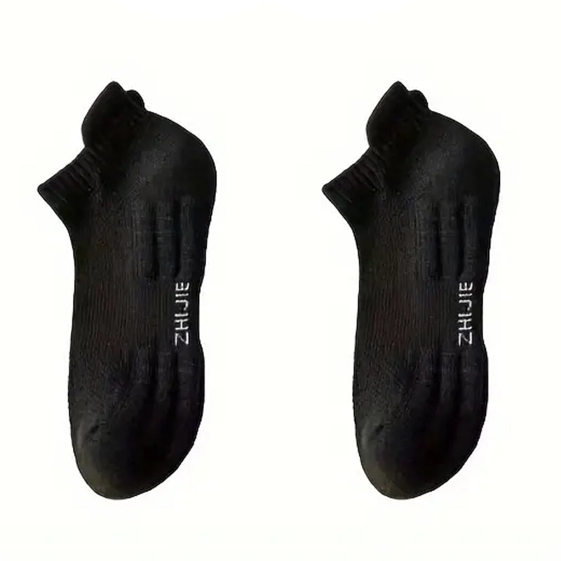 5-Pairs: Casual Ankle Boat Socks With Towel Bottom Men's Shoes & Accessories Black - DailySale