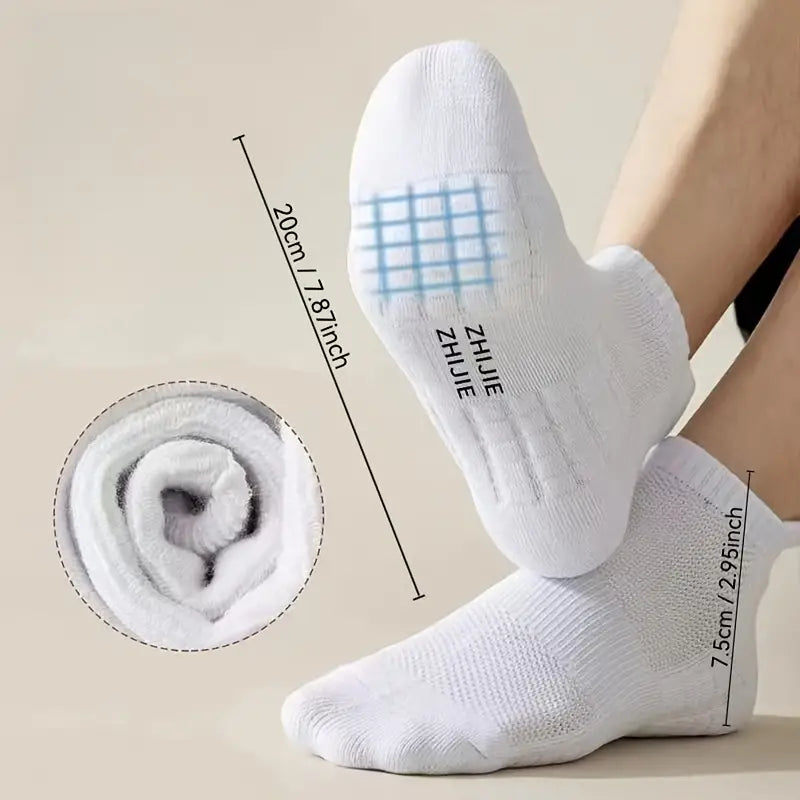 5-Pairs: Casual Ankle Boat Socks With Towel Bottom Men's Shoes & Accessories - DailySale