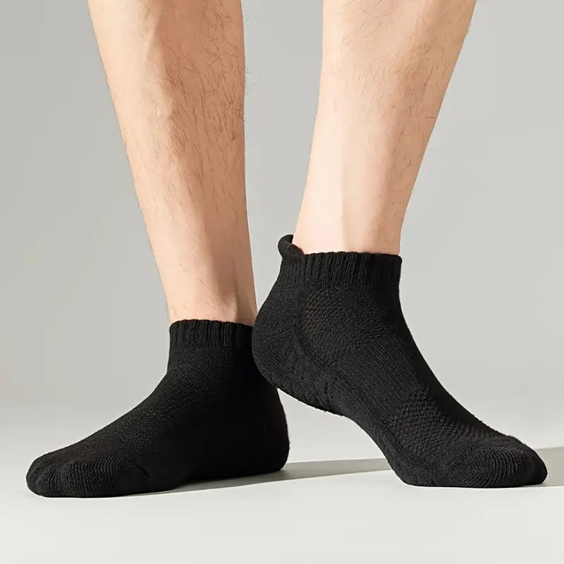 5-Pairs: Casual Ankle Boat Socks With Towel Bottom Men's Shoes & Accessories - DailySale