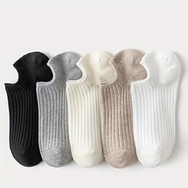 5-Pairs: Women's No-Show Socks, Elegant Solid Colors Women's Shoes & Accessories - DailySale