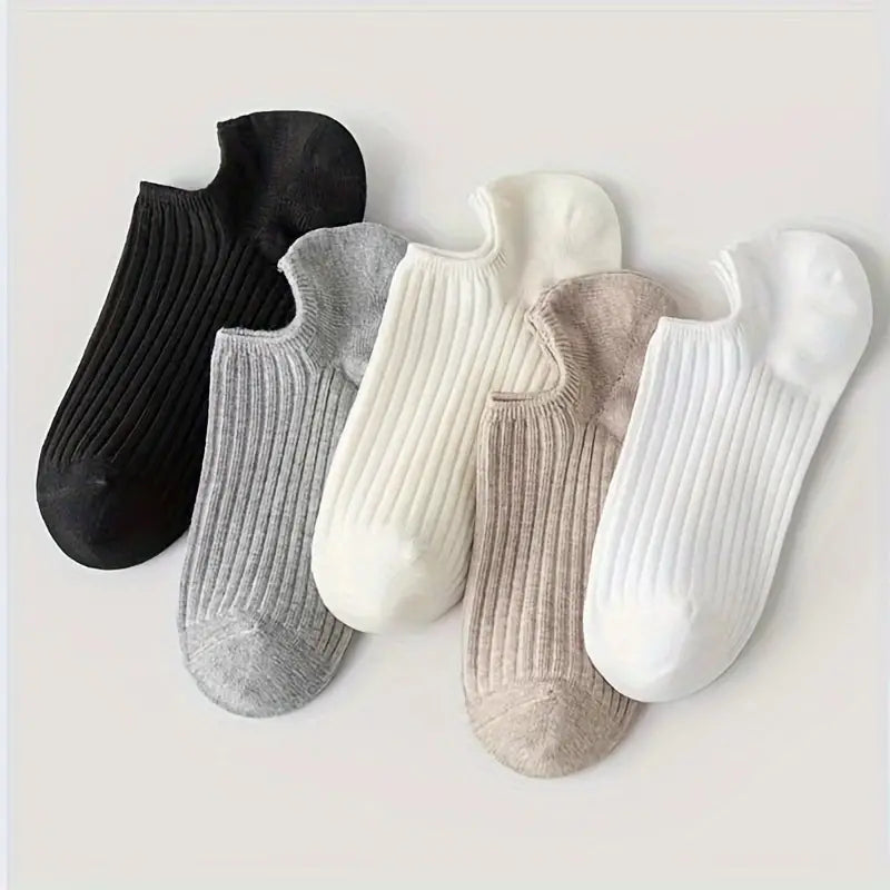 5-Pairs: Women's No-Show Socks, Elegant Solid Colors Women's Shoes & Accessories - DailySale