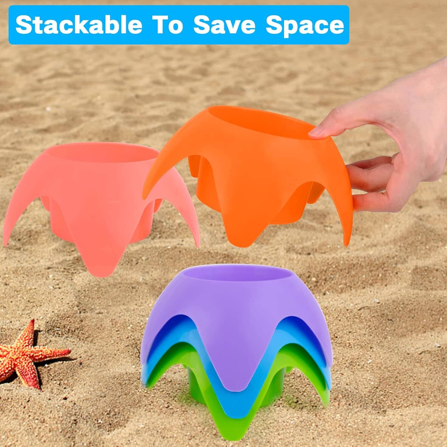 5-Piece: Seaside Plastic Beach Cup Holder Sports & Outdoors - DailySale