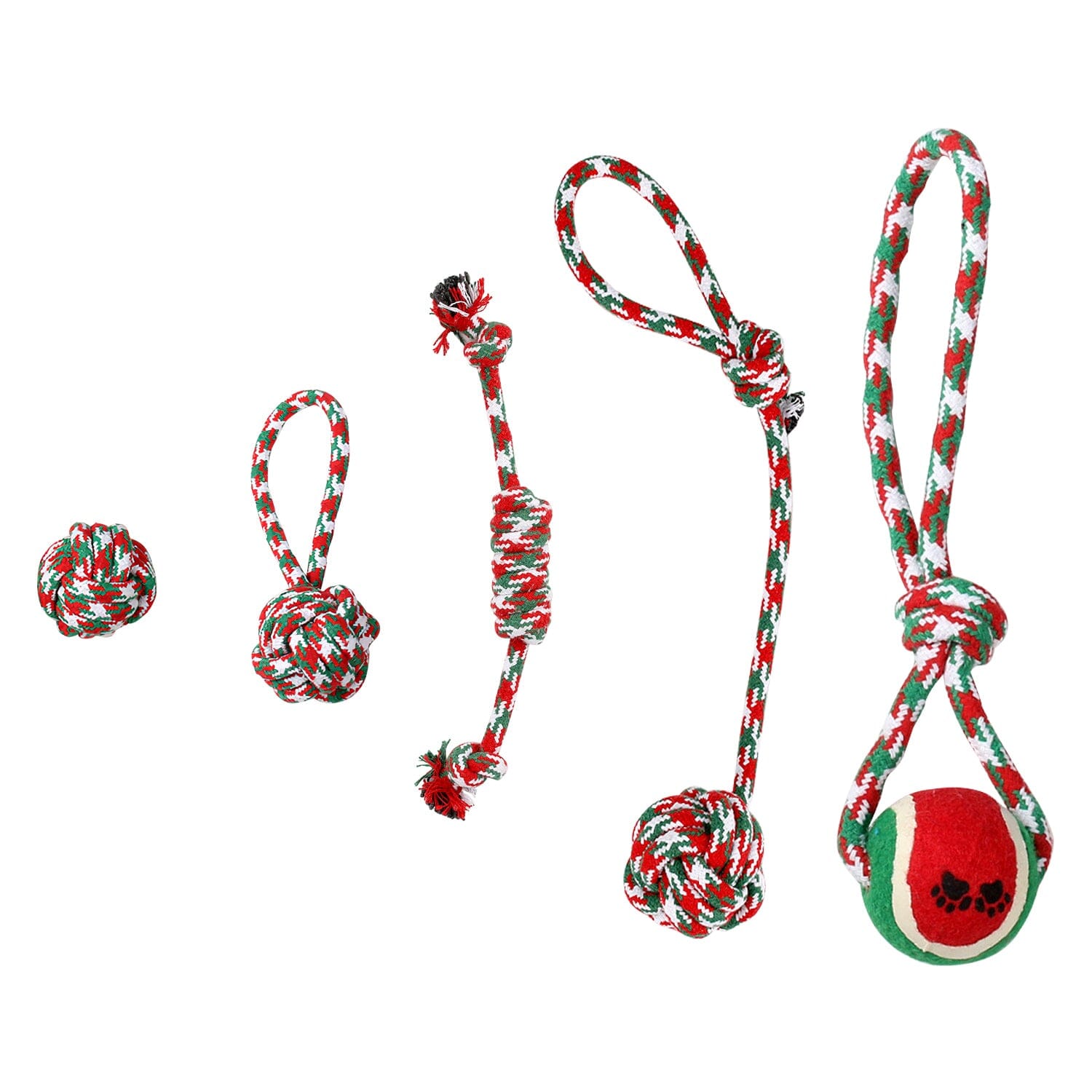 5-Pieces: Christmas Dog Rope Chew Toys Pet Supplies - DailySale