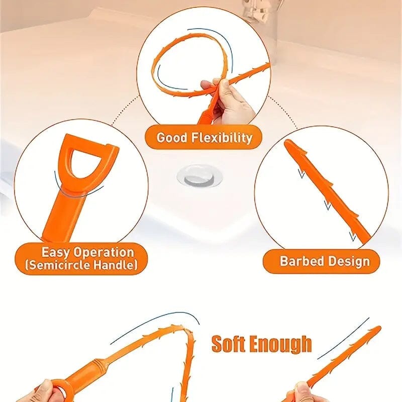 5-Pieces: Drain Clog Remover Tool Home Improvement - DailySale