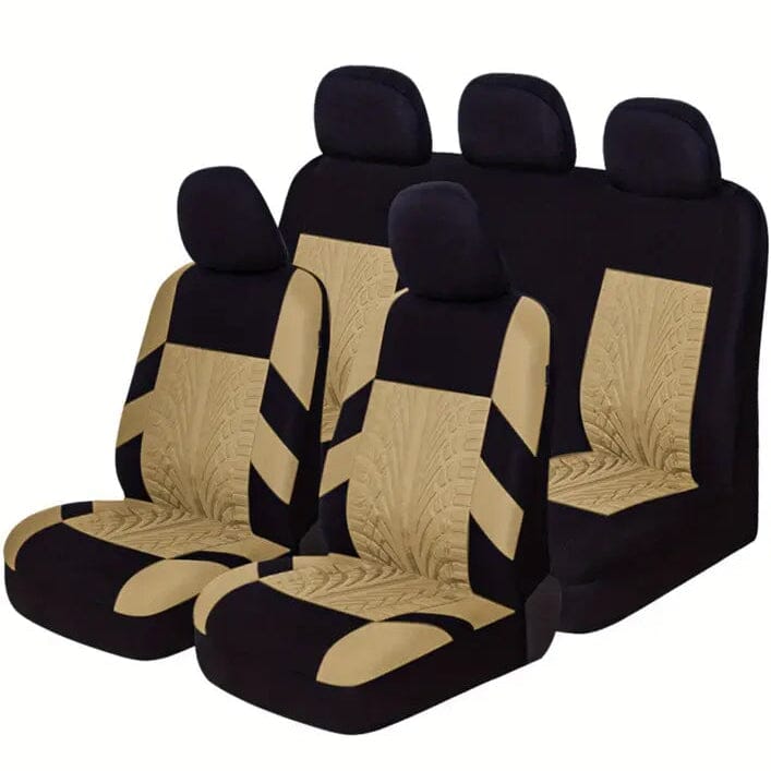 5 Seat Car Seat Covers Full Set Automotive Beige - DailySale