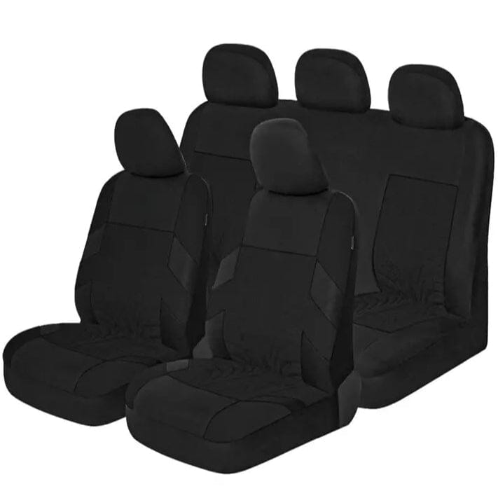 5 Seat Car Seat Covers Full Set Automotive Black - DailySale