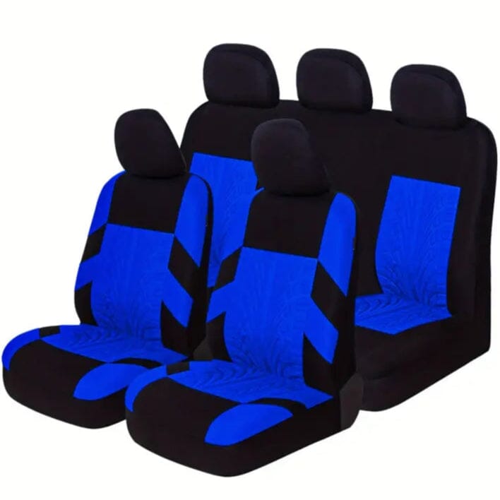 5 Seat Car Seat Covers Full Set Automotive Blue - DailySale