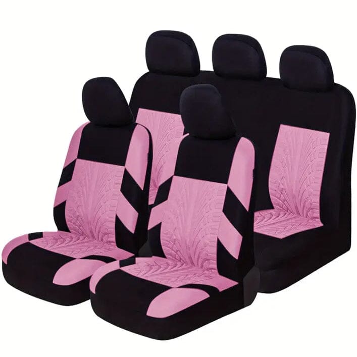 5 Seat Car Seat Covers Full Set Automotive Pink - DailySale