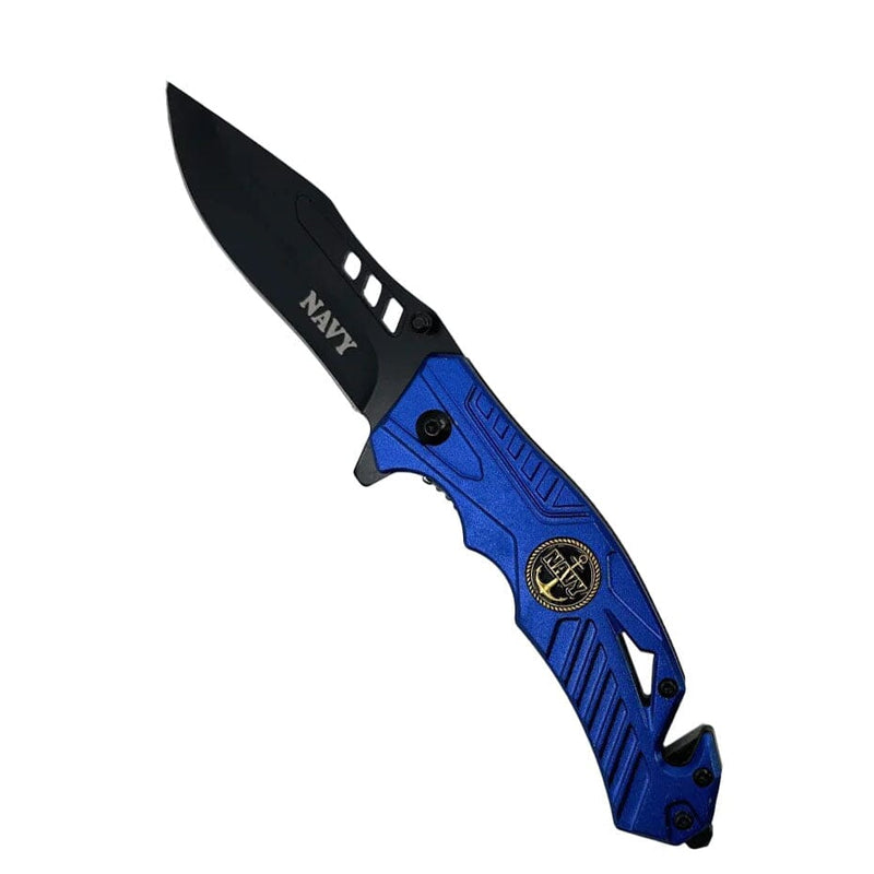 5" Spring Assisted Knife Tactical Navy - DailySale