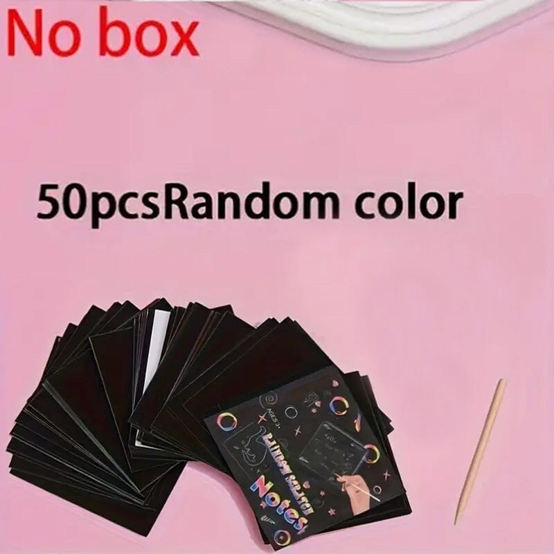 50-Pieces: Rainbow Scratch Art Kit Arts & Crafts - DailySale