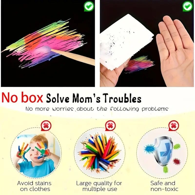 50-Pieces: Rainbow Scratch Art Kit Arts & Crafts - DailySale