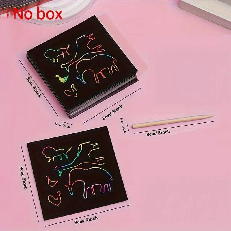 50-Pieces: Rainbow Scratch Art Kit Arts & Crafts - DailySale