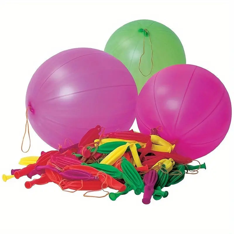 50-Pieces: Vibrant Punch Balloons Set - Heavy-Duty, Rubber-Banded, and Long-Lasting Holiday Decor & Apparel - DailySale