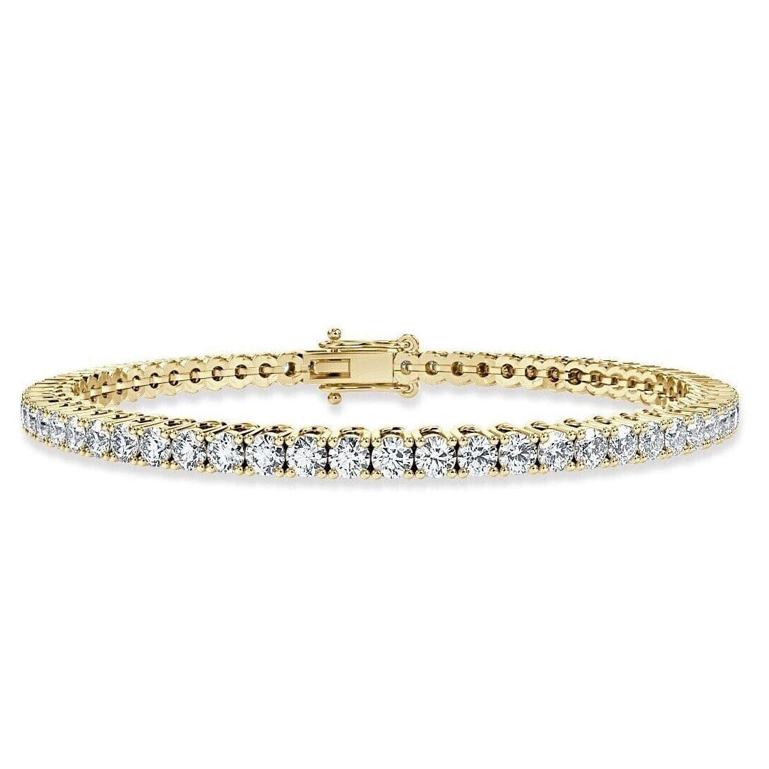 5.00 Ct Top Quality Round Diamond Tennis Bracelet 14K Yellow Gold Bracelets - DailySale