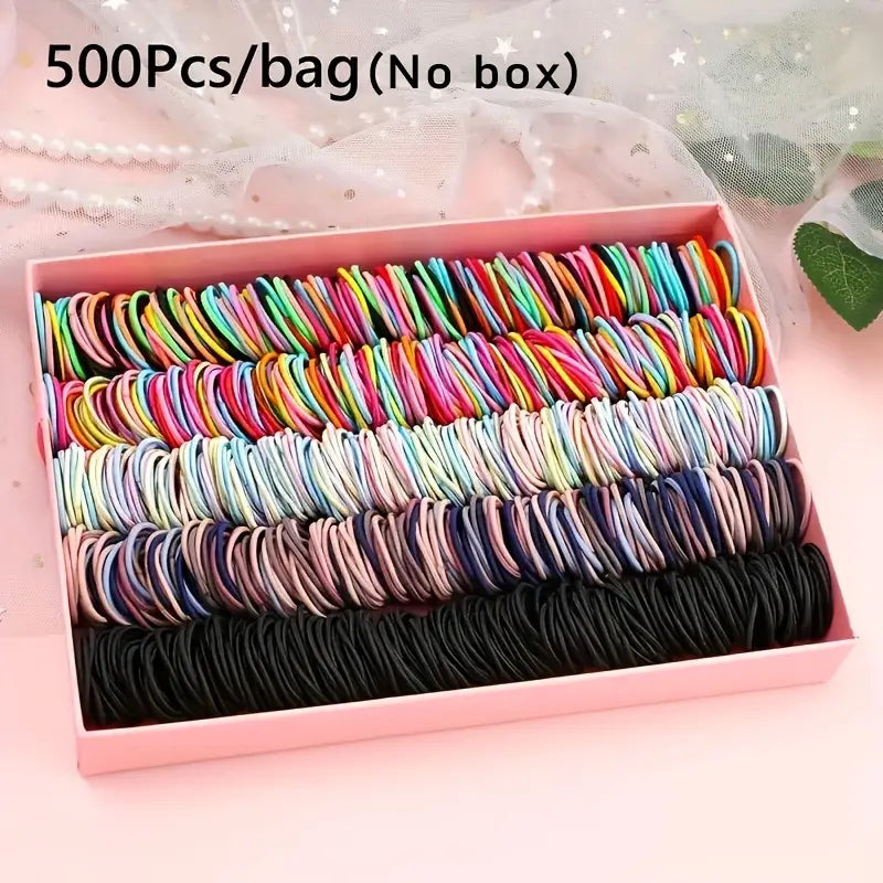 500-Pieces: Cute Elastic Hair Tie Polyester and Spandex Blend Beauty & Personal Care - DailySale