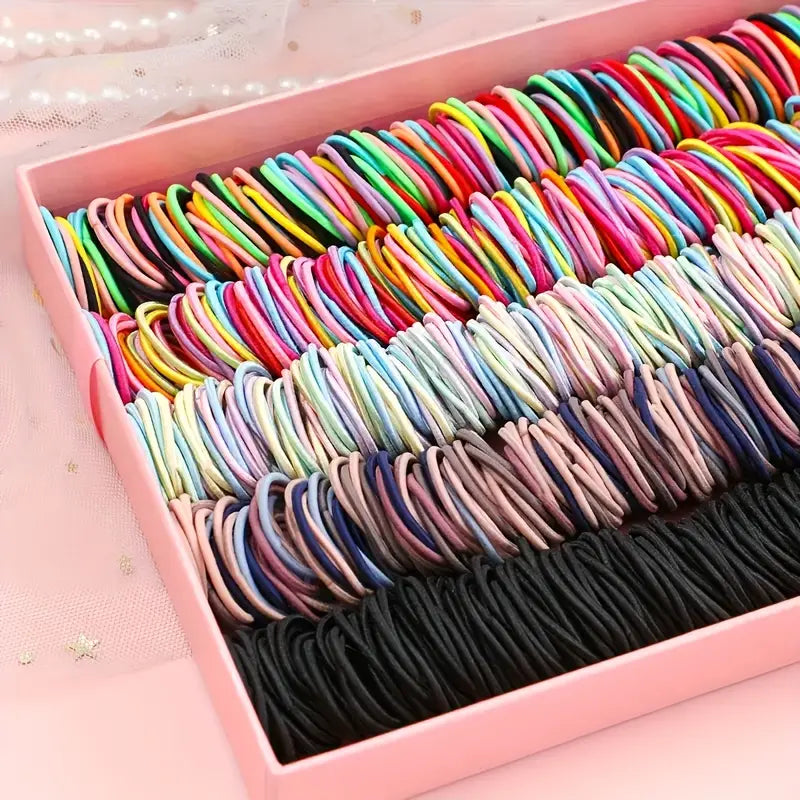 500-Pieces: Cute Elastic Hair Tie Polyester and Spandex Blend Beauty & Personal Care - DailySale