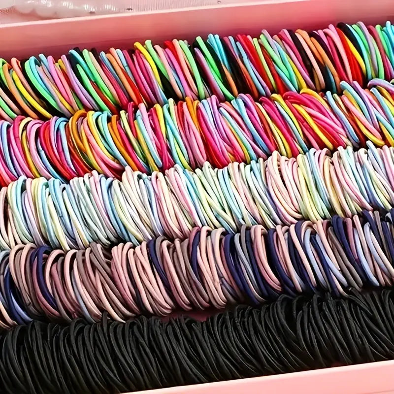 500-Pieces: Cute Elastic Hair Tie Polyester and Spandex Blend Beauty & Personal Care - DailySale