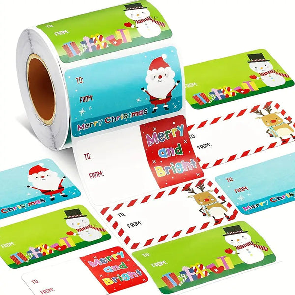 500-Pieces/Roll: Self Adhesive Tags Christmas Tags Holiday Decor & Apparel - DailySale