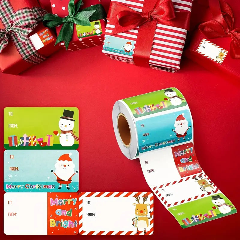 500-Pieces/Roll: Self Adhesive Tags Christmas Tags Holiday Decor & Apparel - DailySale