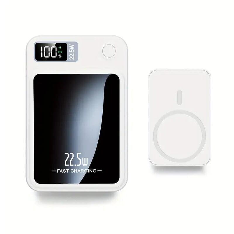 5000mAh Magnetic Wireless Charging Bank 22.5W Fast Charging Mobile Accessories White - DailySale