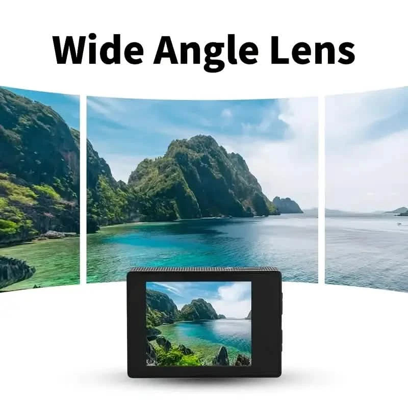 Ultra HD 1080P Action Camera – 140° Wide Angle, Fisheye Lens, LCD Display