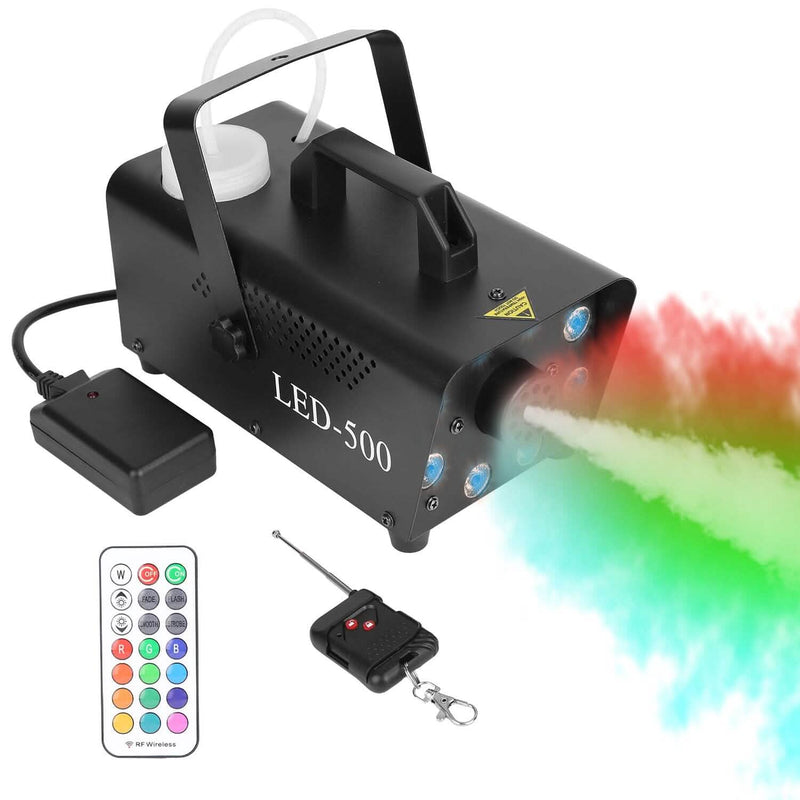 500W Fog Machine 2000CFM Colorful Smoke Machine with 8-Pieces LEDs 5 Lighting Effects 3-Level Brightness Holiday Decor & Apparel - DailySale