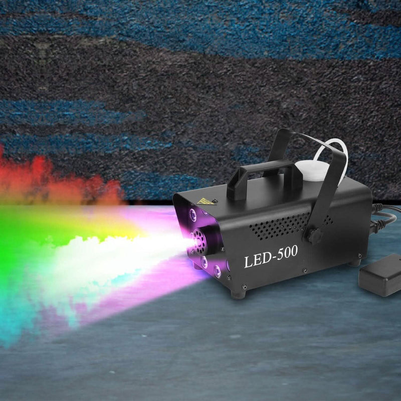 500W Fog Machine 2000CFM Colorful Smoke Machine with 8-Pieces LEDs 5 Lighting Effects 3-Level Brightness Holiday Decor & Apparel - DailySale