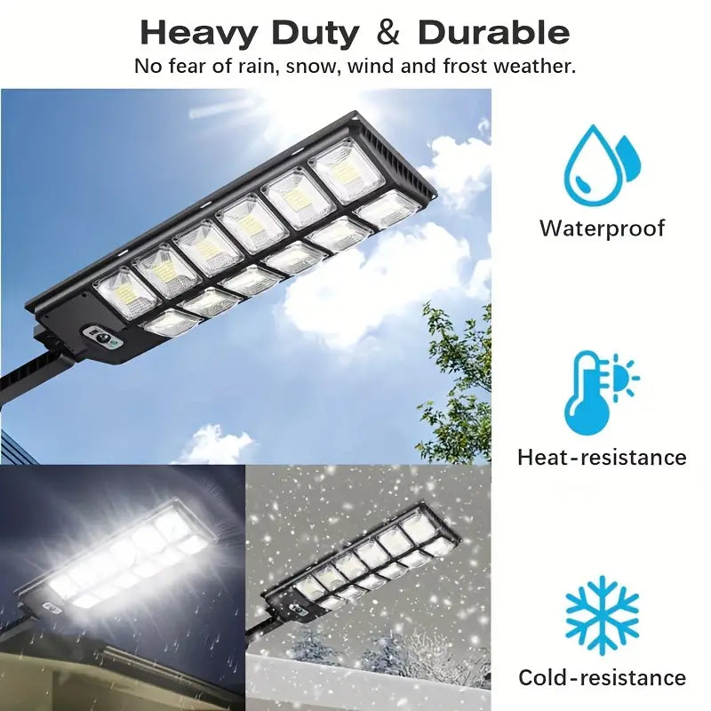 504-LED Ultra-Bright 6500K Solar Motion Sensor Street Light with Remote Control Outdoor Lighting - DailySale