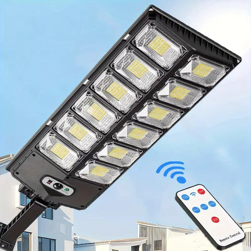 504-LED Ultra-Bright 6500K Solar Motion Sensor Street Light with Remote Control Outdoor Lighting - DailySale