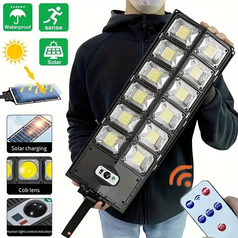 504-LED Ultra-Bright 6500K Solar Motion Sensor Street Light with Remote Control Outdoor Lighting - DailySale