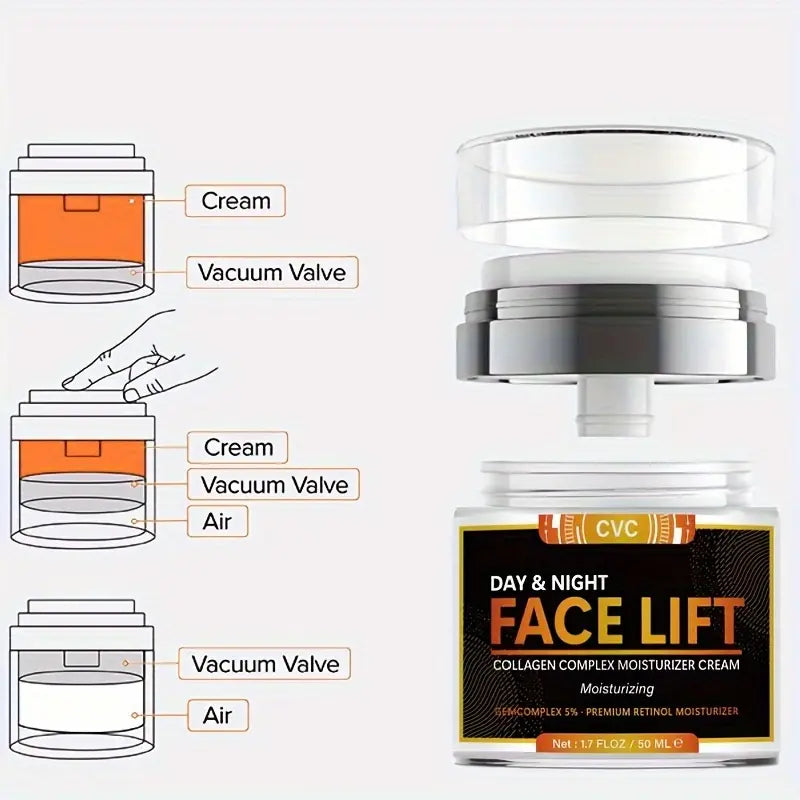 50ml Revitalizing Face Lift Cream - Visibly Firms, Lifts, and Hydrates with Hyaluronic Acid, Collagen Beauty & Personal Care - DailySale