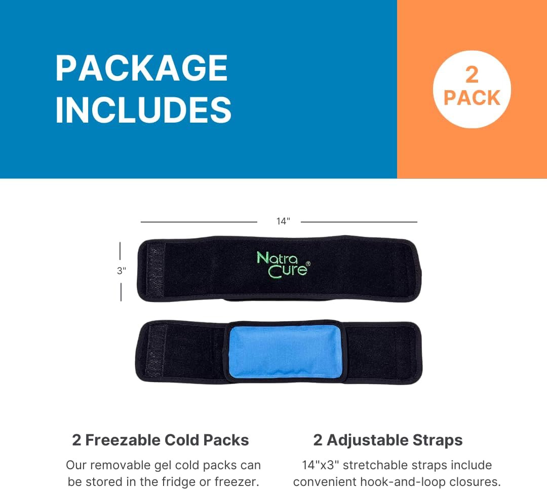 NatraCure Cold Therapy Wrap (Regular) with 14" Strap - 2 Pack