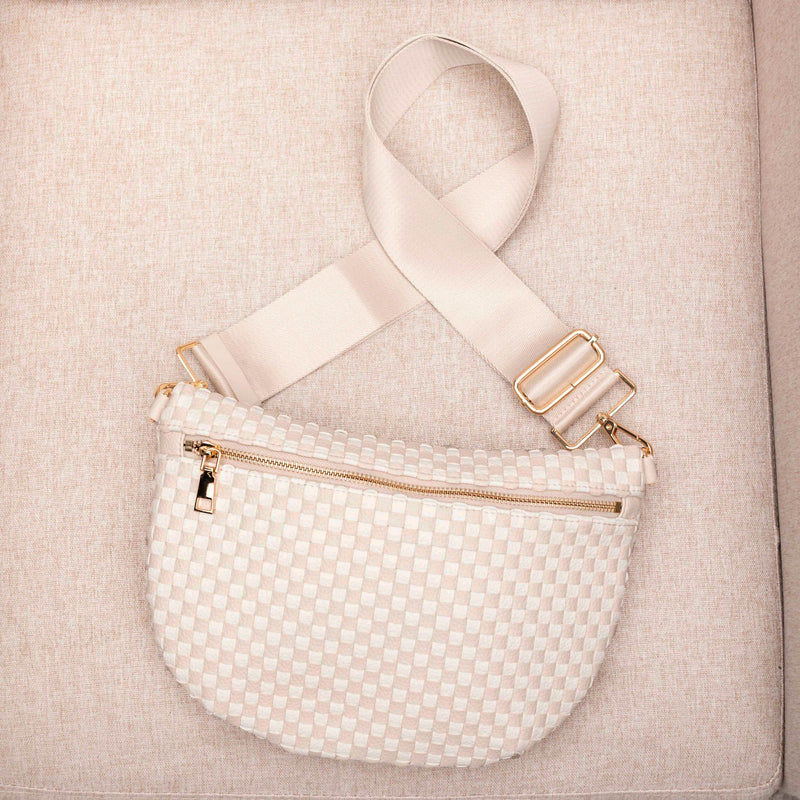 Layla Woven Checkered Crossbody Sling Bag