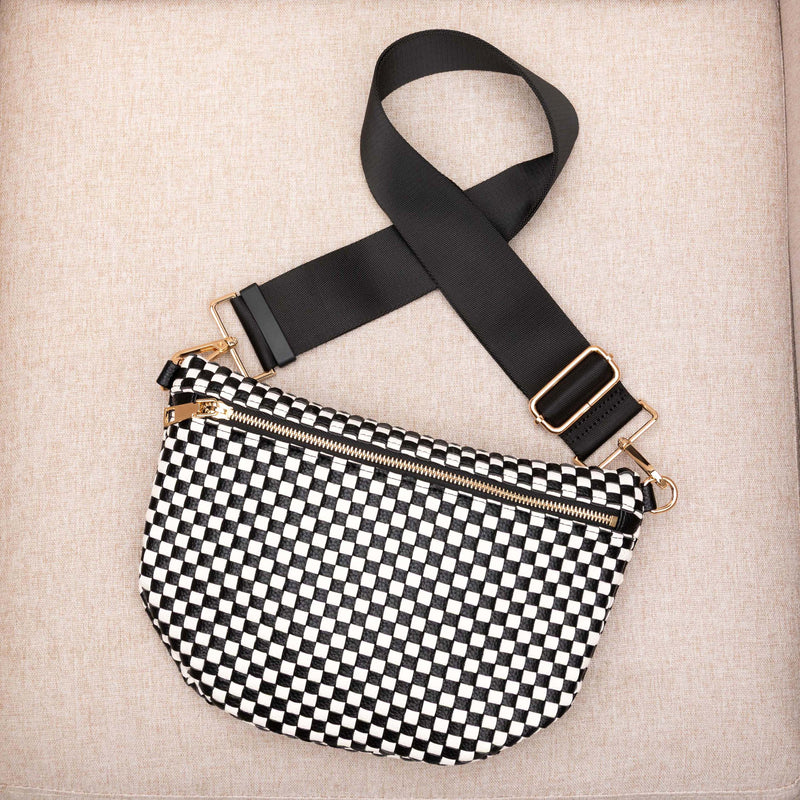 Layla Woven Checkered Crossbody Sling Bag