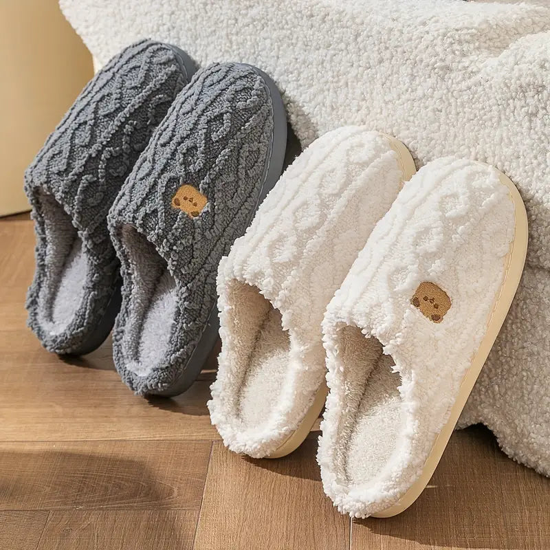 Slip On Soft Sole Flat Non-Slip Warm Slippers