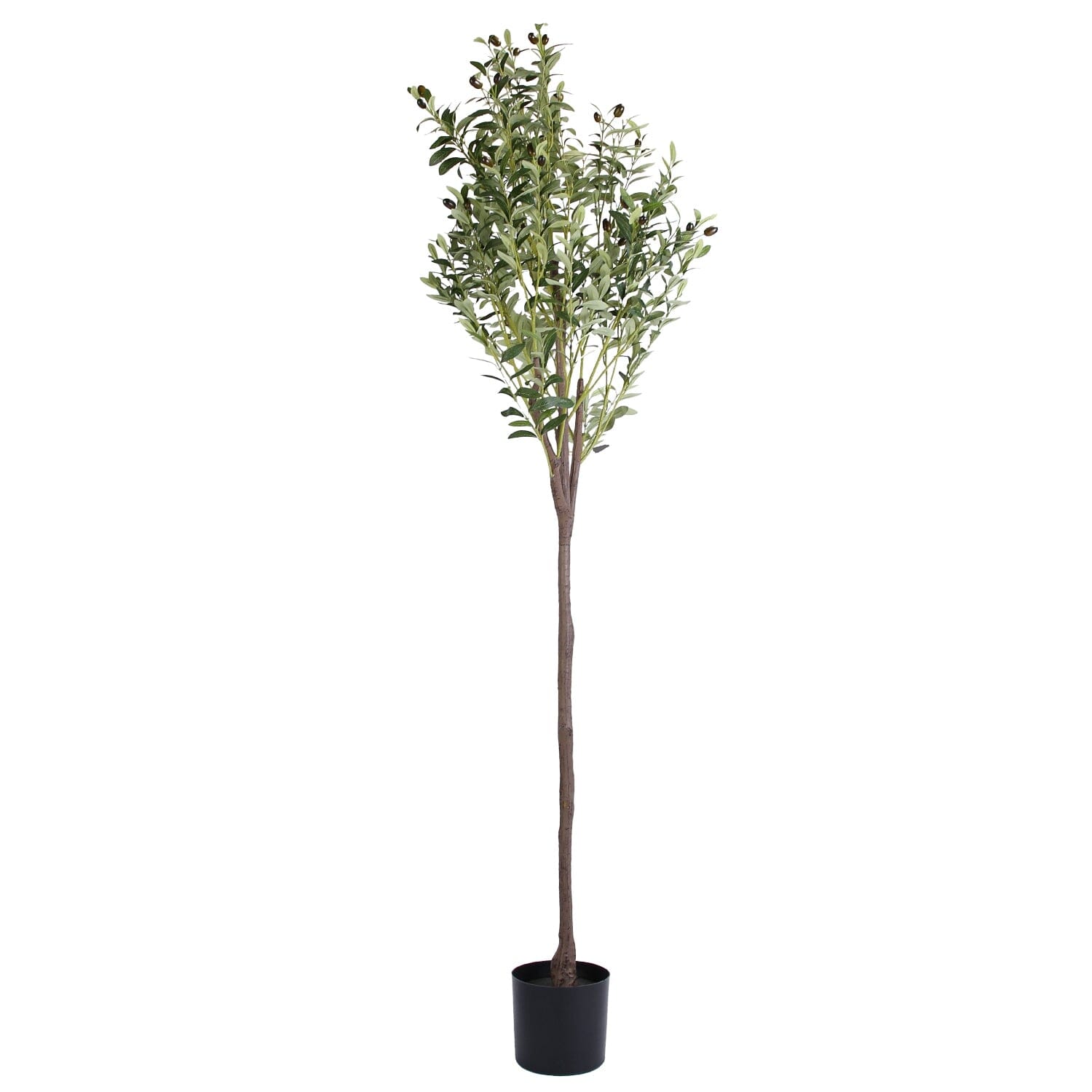 5.9ft Artificial Olive Tree with Lush Olive Branches and Fruits with Black Planter Pot Garden & Patio - DailySale