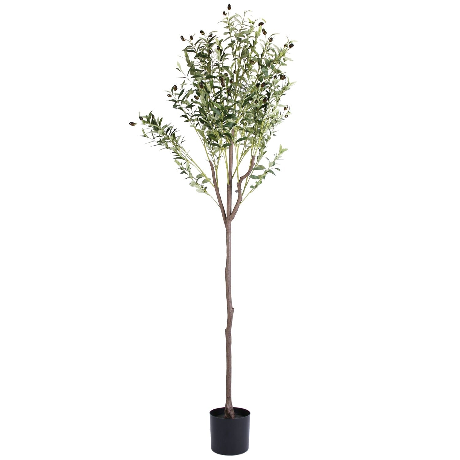 5.9ft Artificial Olive Tree with Lush Olive Branches and Fruits with Black Planter Pot Garden & Patio - DailySale