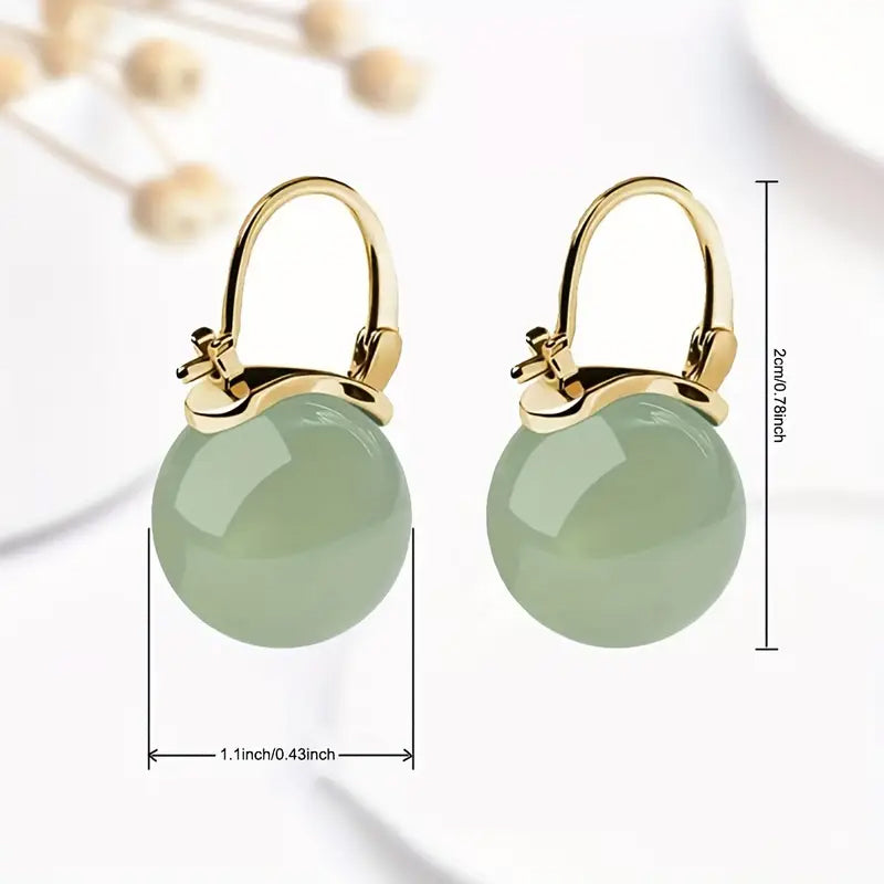 Artificial Jade Temperament Earrings