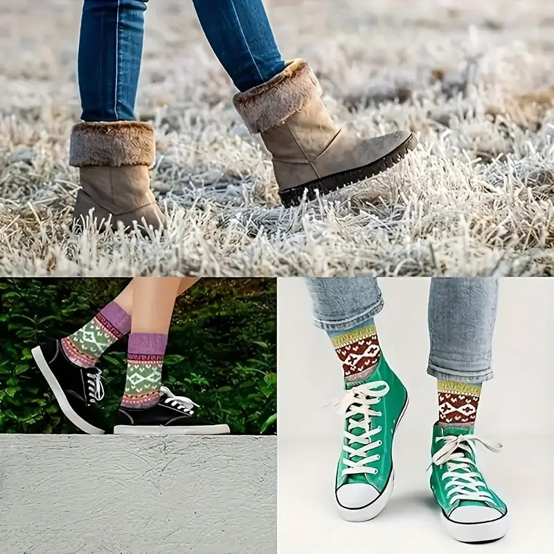 5-Pairs: Women's Comfortable and Warm Crew Socks