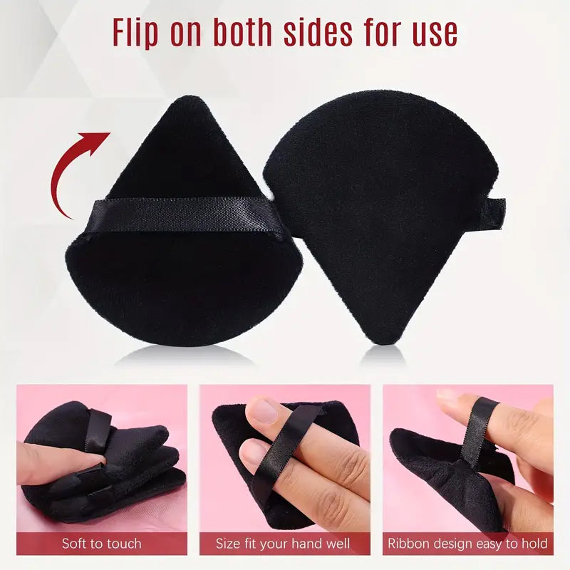 3-Pack: Triangle Powder Puff for Loose Powder and Liquid Cosmetic