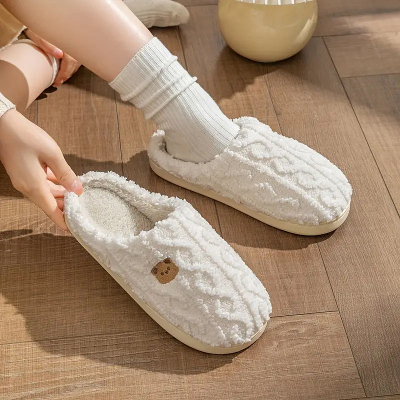 Slip On Soft Sole Flat Non-Slip Warm Slippers