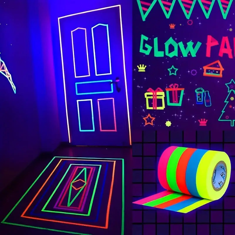 5-Pack: Neon Fluorescent Tape Set