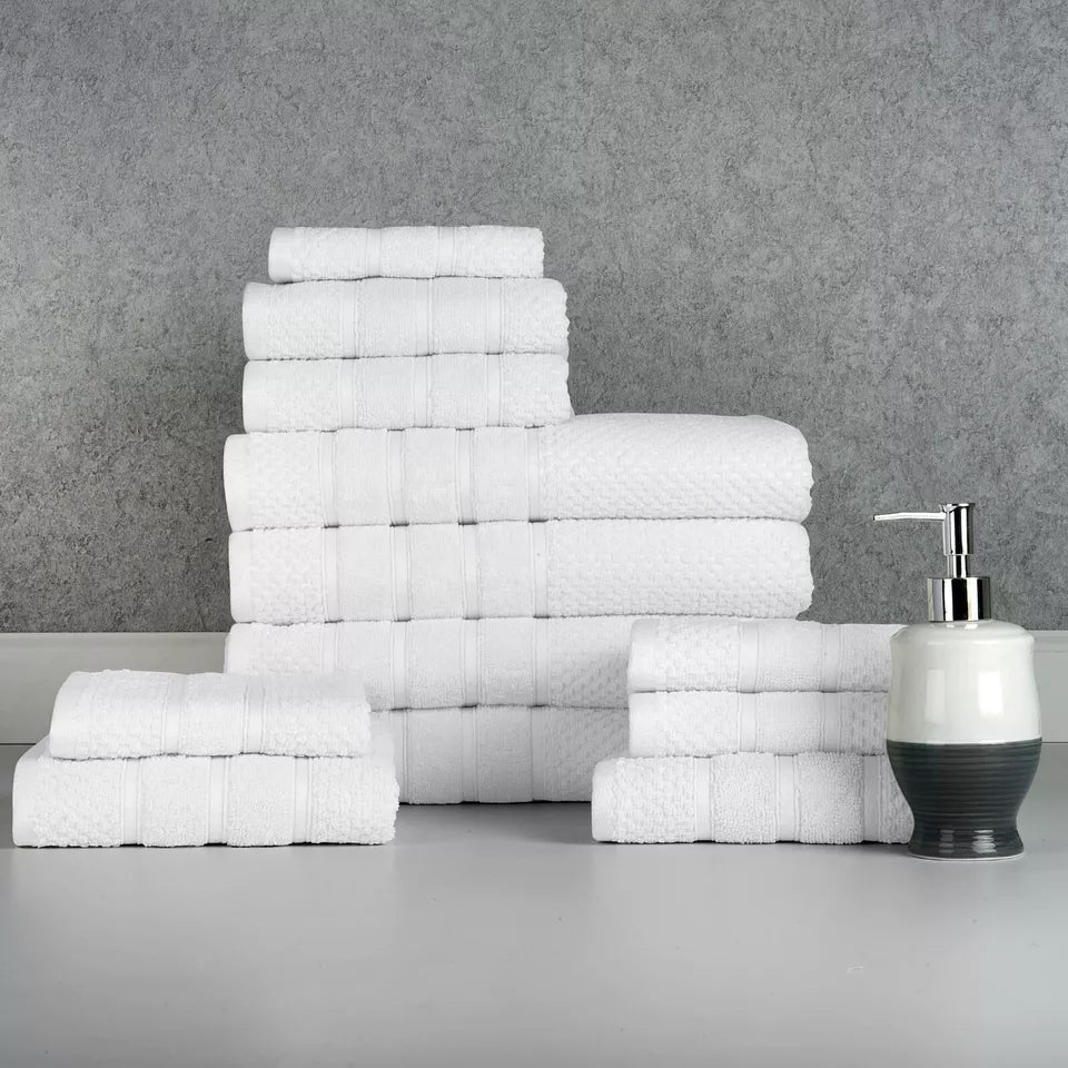 12-Piece: Bibb Home Egyptian Cotton Towel Set