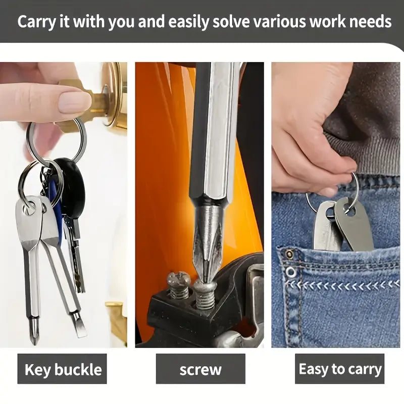 2-Piece Set: Portable Mini Screwdriver Key Ring